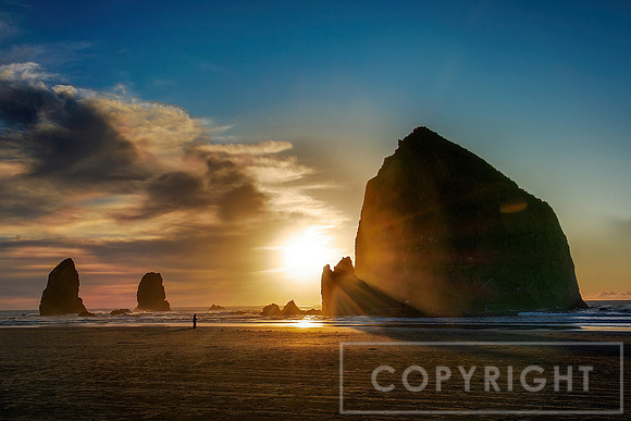 Haystacks Enjoying the Sunset